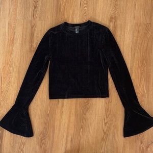 Velvet bell sleeve top